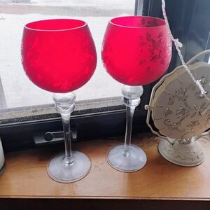 Elegant Red Candle Holders